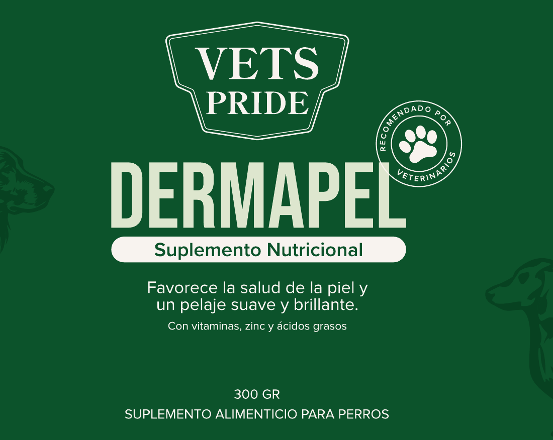Diseño de la etiqueta de Dermapel VETS PRIDE